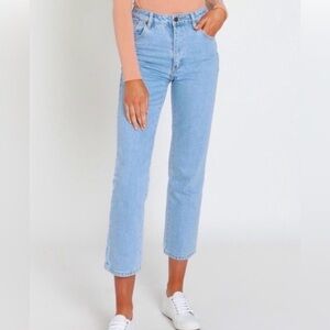 Rolla’s high rise straight jeans in Sunday Blue size 31